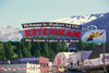 Ketchikan, Alaska: sign for the famous fishing town of Ketchikan in south Alaska - photo by E.Petitalot