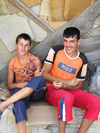 Albania / Shqiperia - Shkodr/ Shkoder / Shkodra: Albanian youths - photo by J.Kaman