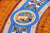 Oran - Algrie: Cathdrale du Sacr Coeur de Jesus - carreaux - lion ail - photo par M.Torres