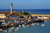 Cherchell - wilaya de Tipaza, Algrie: harbour - lighthouse and small boats | port - phare et petits bateaux - photo par M.Torres
