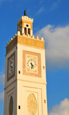 Algiers / Alger - Algeria: El Jedid mosque - minaret with clock - Martyrs square | Mosque El Jedid - minaret avec horloge - Place des Martyrs - photo by M.Torres