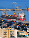 Alger - Algrie: port - terminal de conteneurs - porte-conteneurs Eemsdijk - photo par M.Torres