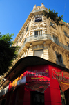 Algiers / Alger - Algeria: carpet shop and colonial architecture - Ali Boumendjel street | magasin de tapis et architecture coloniale - Rue Ali Boumendjel, ex-rue Dumont dUrville - photo by M.Torres