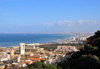 Alger - Algrie: Sofitel, Bibliothque nationale et le Jardin d'essai - plage de Hussein Dey au fond - vue panoramique - photo par M.Torres