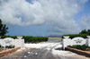 Cove Pond, West End Village, Anguilla: entrance to Cap Juluca five-star resort covered in natural white foam - photo by M.Torres
