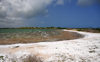 Cove Pond, West End Village, Anguilla: salty waters surrounded by natural white foam - photo by M.Torres