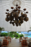 Maundays Bay, West End Village, Anguilla: waterfront terrace with large Moorish chandelier - Cap Juluca hotel - photo by M.Torres