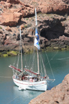 Argentina - Caleta Horno - Baha Gil (Chubut Province): sailing ship - 'Notre Dame des Flots' - ancien bateau de pche - photo by C.Breschi