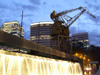 Argentina - Buenos Aires - Puerto Madero crane and cascade of light - images of South America by M.Bergsma
