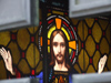Argentina - Buenos Aires - Recoleta cemetery - Christ - stained glass - images of South America by M.Bergsma