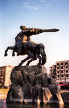 Armenia -  Yerevan: Sasuntsi Davit monument (railway station square - sculptor Yervand Kochar) (photo by M.Torres)