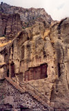 Armenia - Geghardavank / Geghard (Kotayk province): Khachkars carved on the cliffs of the Azat river gorge - Unesco world heritage site - photo by M.Torres