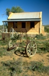 Australia - Silverton (NSW): deserted cottage and wagon -  ghost town - photo by Rod Eime