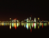 Western Australia - Perth - nocturnal skyline - reflection - photo by S.Lovegrove