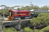 Australia - South Australia: Diesel Train crossing Bridge over Hindmarsh River - photo by G.Scheer