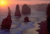Great Ocean Road, Victoria, Australia: 12 Apostles at Sunset - limestone stacks - Port Campbell National Park - photo by G.Scheer