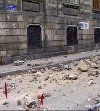 earthquake debris on the streets of Baku