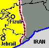 Cease fire line in the Cebrail rayon - right Azeri control / left Armenian control