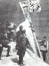 Aug. 41: the Wehrmacht flag is raised on the highest mountain in the Caucasus - Mount Elbruz