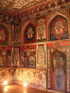 Azerbaijan - Sheki: the Khan's palace - interior decoration - frescoes (photo by A.Kilroy)