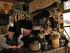 Azerbaijan - Sheki: hat maker - artisan working with Astrakan wool - photo by A.Kilroy
