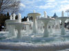 Baku - Azerbaijan: frozen fountain opposite the Puppet Theatre, near the bottom of Sony Shop street - photo by F.MacLachlan