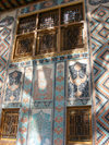 Sheki / Shaki - Azerbaijan: Sheki Khans' palace - lavish decoration of the facade - floral tile panels - Khansarai - photo by N.Mahmudova