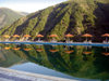 Azerbaijan - Ilisu - 'Ulu Dag' hotel - pool and mountains - photo by F.MacLachlan