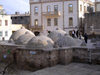 Baku, Azerbaijan: people on the domes of the Hadji Haib baths - Icheri-Shekher - old city - photo by G.Monssen
