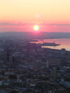 Baku, Azerbaijan: sunset over Baku bay - photo by G.Monssen