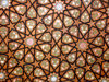 Sheki / Shaki - Azerbaijan: Sheki Khans' palace - stars and flowers depicted in the ceiling panels - Khansarai - photo by N.Mahmudova