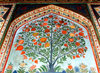 Sheki / Shaki - Azerbaijan: Sheki Khans' palace - pomegranate tree - fresco at the Khansarai - photo by N.Mahmudova