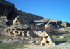 Azerbaijan - Gobustan / Qobustan / Kobustan: Gobustan: rocky landscape (photo by Rashad Khalilov)