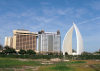Bahrain - Bahrain - Manama: Sail Monument - Diplomat and the Holiday Inn hotels - photo by B.Cloutier