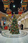 Bahrain - Al Muharraq island:  Christmas tree and flying reindeer - Bahrain International Airport - photo by W.Allgower