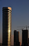 Manama, Bahrain: Viva tower at sunset - Shaikh Khalifa Bin Salman highway - photo by M.Torres