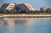 Muharraq, Muharraq Island, Bahrain: Mvenpick Hotel Bahrain reflected on Arad bay, near the airport - 143 Road - building in steps - photo by M.Torres
