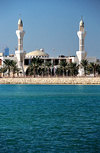 Muharraq, Muharraq Island, Bahrain: mosque by the water on Khalifa Al Kjabeer Highway - photo by M.Torres
