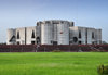 Dakha / Dacca, Bangladesh: National Assembly of Bangladesh from the lawn - Jatiyo Sangshad Bhaban - designed by the Estonian-Jewish architect Louis Kahn - photo by M.Torres