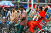 Dhaka / Dacca, Bangladesh: rickshaws in the old city - Asian street scene - people - photo by K.Osborn