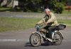 Nesvizh / Nyasvizh, Minsk Voblast, Belarus: man on a rickety motorbike - photo by A.Dnieprowsky