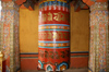 Bhutan - large prayer wheel, inside Tango Goemba - photo by A.Ferrari