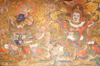 Bhutan - Jampa Lhakhang - two kings - old painting of the guardians of the four directions - photo by A.Ferrari