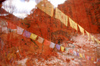 Bhutan - Wang Chhu rover, seen through prayer flags - photo by A.Ferrari