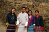 Bhutan - smiling group of Bhutanese people, on their way to Cheri Goemba - photo by A.Ferrari