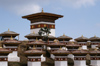 Bhutan - main chorten and some of the 108 chortens of Dochu La pass - photo by A.Ferrari