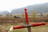 Bhutan - Jakar - phallus - symbol of fertility on a fence - photo by A.Ferrari