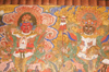 Bhutan - Jampa Lhakhang - old painting of the guardians of the four directions - photo by A.Ferrari