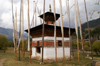 Bhutan - Kizum - chorten with prayer flags - photo by A.Ferrari