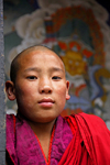 Bhutan, Paro: Young Monk in Paro Dzong - photo by J.Pemberton